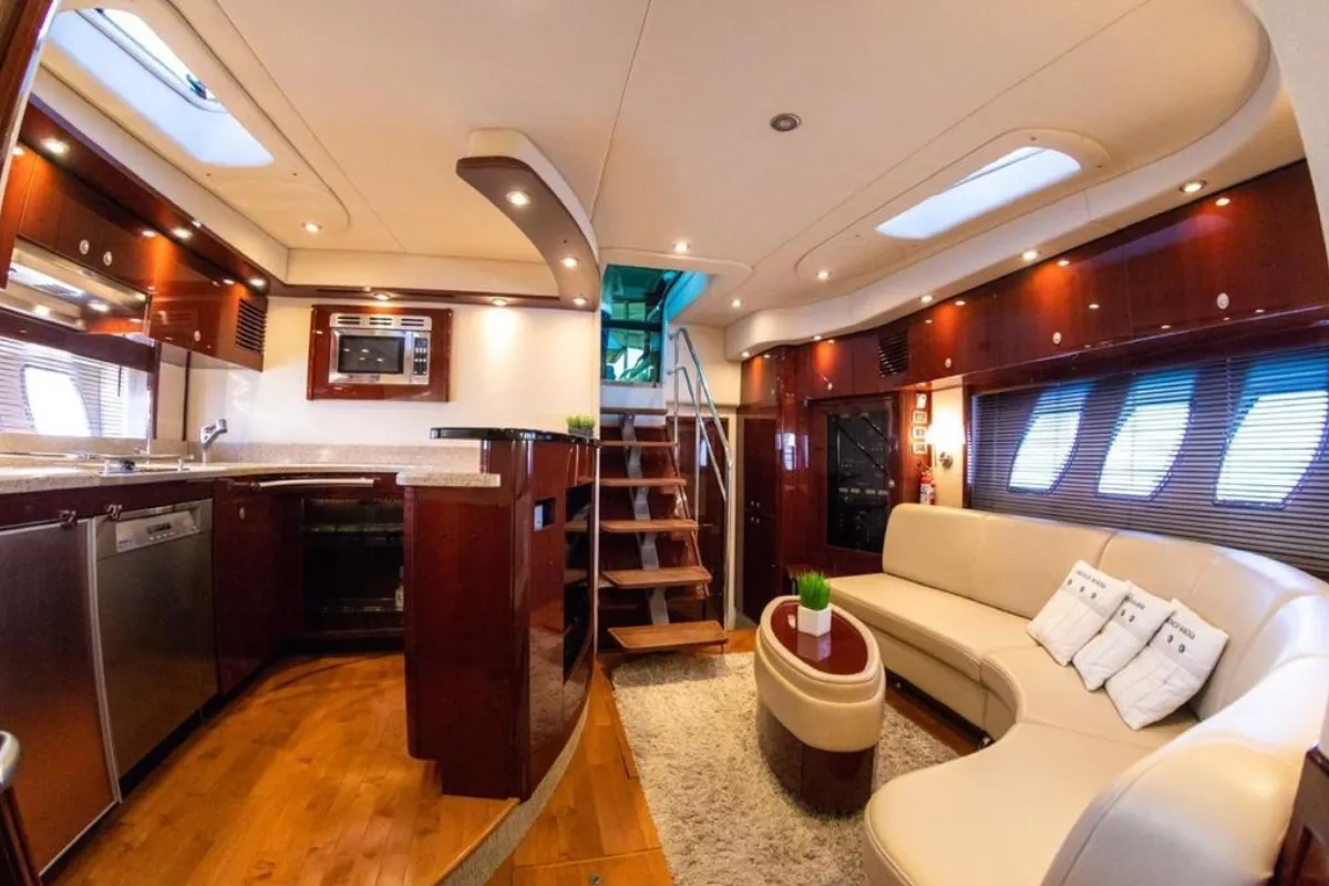 Air-conditioned yacht living room